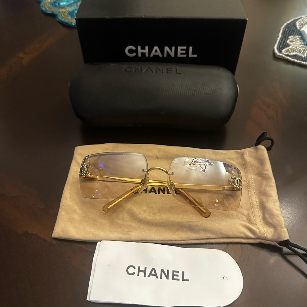 CHANEL Vintage Rimless Sunglasses